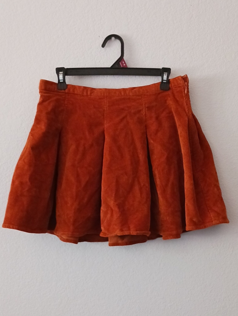 SO Rust Orange Velvet Skater Skirt